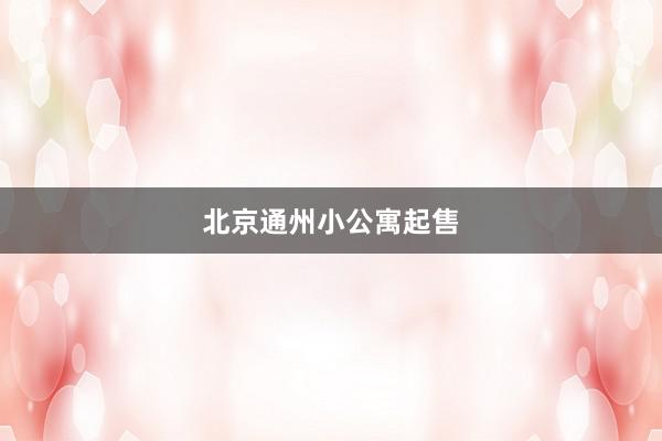 北京通州小公寓起售
