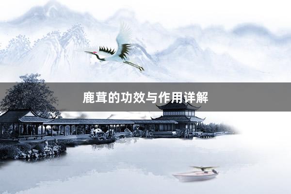 鹿茸的功效与作用详解